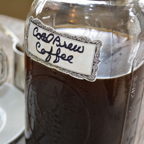 Homemade Cold Brew Coffee in Mason Jar or French Press