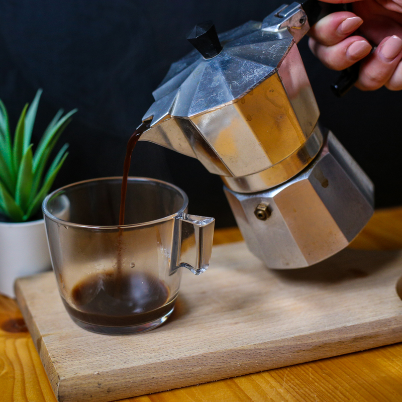 Making Coffee In A Clear Glass Moka Pot 